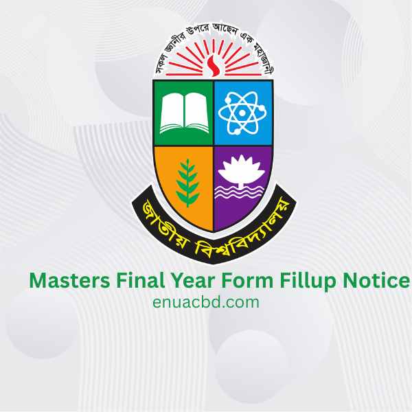 NU Masters Final Year Form Fill-Up Notice 2026