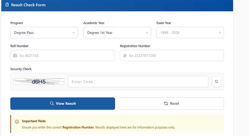Degree 1st Year Result 2026  Checking Method