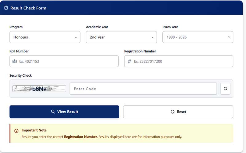 Honours 2nd year Result Alternative Check Quick Way