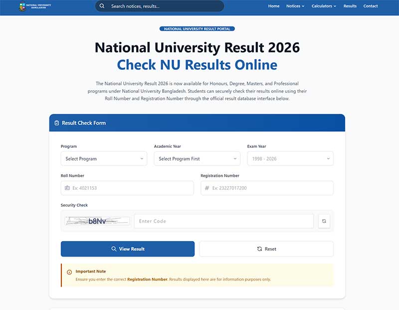 Honours 3rd Year Result  Check 2026
