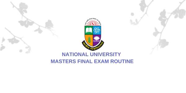 Nu Masters Final Year Exam Routine 2026